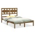 Estructura de cama madera maciza de pino marrón miel 120x200