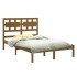 Estructura de cama madera maciza de pino marrón miel 120x200