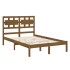 Estructura de cama madera maciza de pino marrón miel 120x200