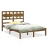 Estructura de cama madera maciza marrón miel 140x200