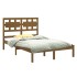 Estructura de cama madera maciza marrón miel 140x200