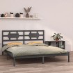 Estructura de cama de matrimonio madera maciza gris 180x200 cm