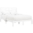 Estructura de cama doble pequeña madera maciza blanca