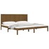 Estructura de cama madera maciza de pino marrón miel 200x200