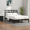 Estructura de cama de madera maciza negra 140x190 cm