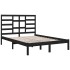 Estructura de cama de madera maciza negra 140x190