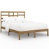 Estructura de cama madera maciza de pino marrón miel 120x200