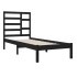 Estructura de cama individual madera maciza negra 90x190