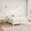 Estructura de cama de madera maciza blanco 140x190 cm