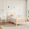 Estructura de cama madera maciza 75x190 cm