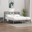 Estructura de cama de madera maciza de pino gris 200x200 cm