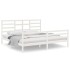 Estructura de cama madera maciza blanco 200x200