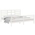 Estructura de cama madera maciza blanco 200x200