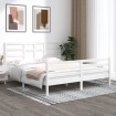 Estructura de cama madera maciza blanco Supe King 180x200 cm