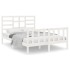 Estructura de cama de madera maciza blanca 140x190