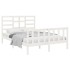 Estructura de cama de madera maciza blanca 140x190