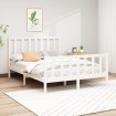 Estructura de cama de madera maciza de pino blanco 140x200 cm