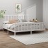 Estructura de cama madera maciza blanco Super King 180x200