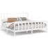 Estructura de cama madera maciza blanco Super King 180x200