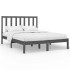 Estructura de cama de madera maciza gris 120x200