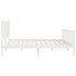 Estructura de cama de madera maciza blanca 200x200