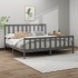 Estructura de cama de madera maciza de pino gris 200x200