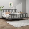 Estructura de cama de madera maciza de pino gris 200x200 cm