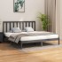 Estructura de cama de madera maciza de pino gris 200x200