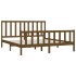 Estructura de cama madera maciza marrón miel 200x200