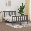 Estructura de cama madera maciza gris King Size 150x200 cm