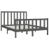 Estructura de cama madera maciza gris King Size 150x200