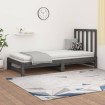 Sofá cama extraíble madera maciza de pino gris 2x(90x190) cm