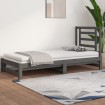 Sofá cama extraíble madera maciza de pino gris 2x(90x200) cm