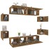 Set de muebles de TV 8 pzas madera contrachapada roble