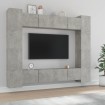 Set de muebles de TV 8 pzas madera contrachapada gris hormigón