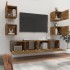 Set de muebles de TV 6 pzas madera contrachapada roble