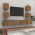 Set de muebles de TV 6 pzas madera contrachapada roble