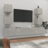 Set de muebles de TV 6 pzas madera contrachapada gris