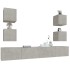 Set de muebles de TV 6 pzas madera contrachapada gris