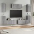 Set de muebles para TV 7 pzas madera contrachapada gris