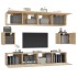 Set de muebles para TV 6 pzas madera contrachapada roble