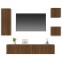 Set de muebles para TV 5 pzas madera contrachapada roble