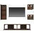 Set de muebles para TV 5 pzas madera contrachapada roble