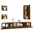 Set de muebles para TV 5 pzas madera contrachapada roble