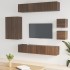 Set de muebles para TV 8 pzas madera contrachapada roble