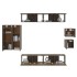 Set de muebles para TV 8 pzas madera contrachapada roble