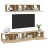 Set de muebles para TV 4 pzas madera contrachapada roble