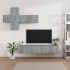 Set de muebles para TV 7 pzas madera contrachapada gris