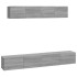 Set de muebles para TV 4 pzas madera contrachapada gris