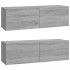 Set de muebles para TV 4 pzas madera contrachapada gris